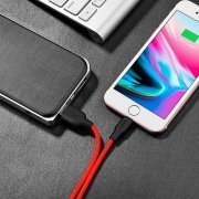 Кабель Hoco X21 Silicone для Apple (USB - Lightning) красно-черный — 3