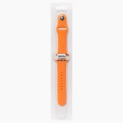 Ремешок - ApW Sport Band для Apple Watch 41 mm силикон на кнопке (S) (светло-оранжевый)