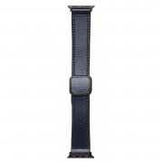 Ремешок - ApW38 Square buckle Apple Watch 44 mm экокожа (темно-синий) — 1