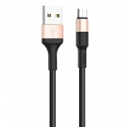 Кабель Hoco X26 (USB - micro USB) 100см (черно-золотистый)