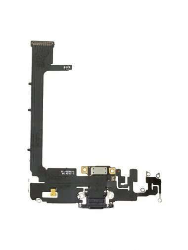 Шлейф для Apple iPhone 11 Pro Max на разъем зарядки/микрофон (черный) &mdash; 1