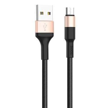 Кабель Hoco X26 (USB - micro USB) 100см (черно-золотистый) — 1